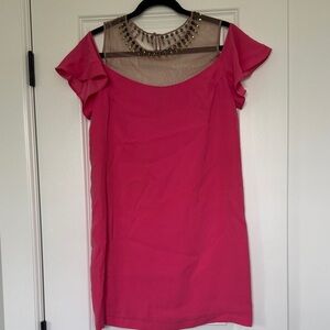 Pink Ruffle Sleeve Dress